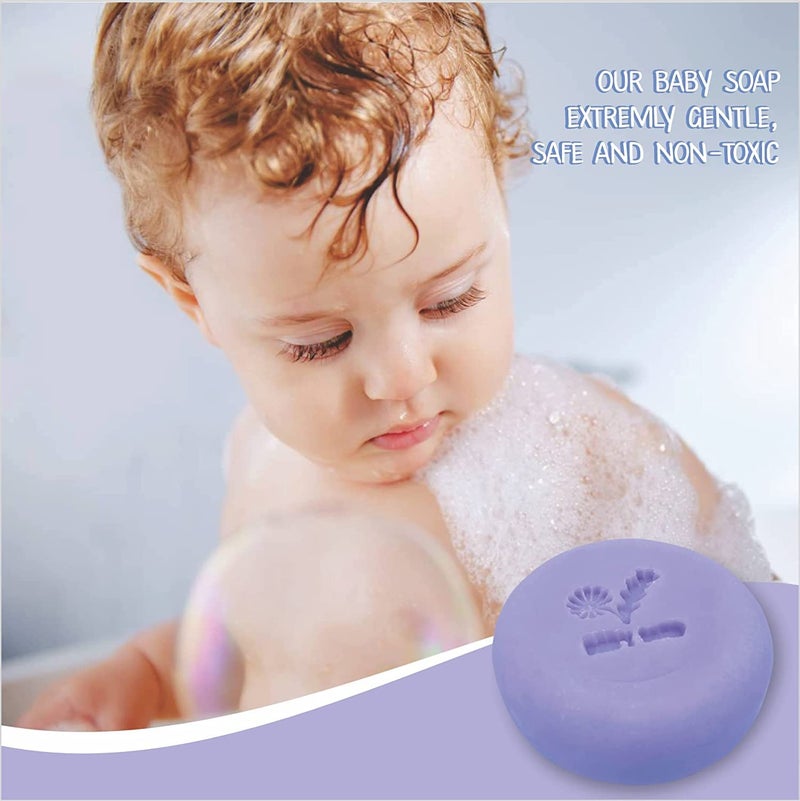 Relaxcation 100% Natural LAVENDER CHAMOMILE Baby Soap Bar with Lavender Essential Oil, Organic Chamomile Water, and Shea Butter - Naturally Cold Process in tUSA - Calming and Moisturizing for Newborns, Baby, Kids - Image 4